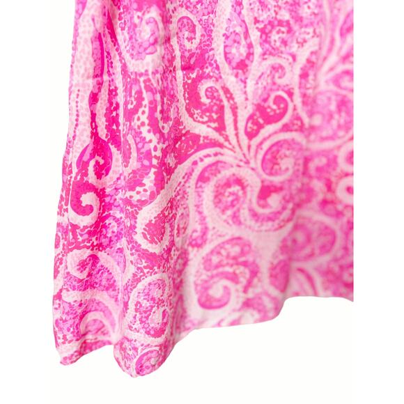 Lilly Pulitzer Pink Printed 100% Silk Sleeveless Scoop Neck Tank Top Size Small - Picture 3 of 8